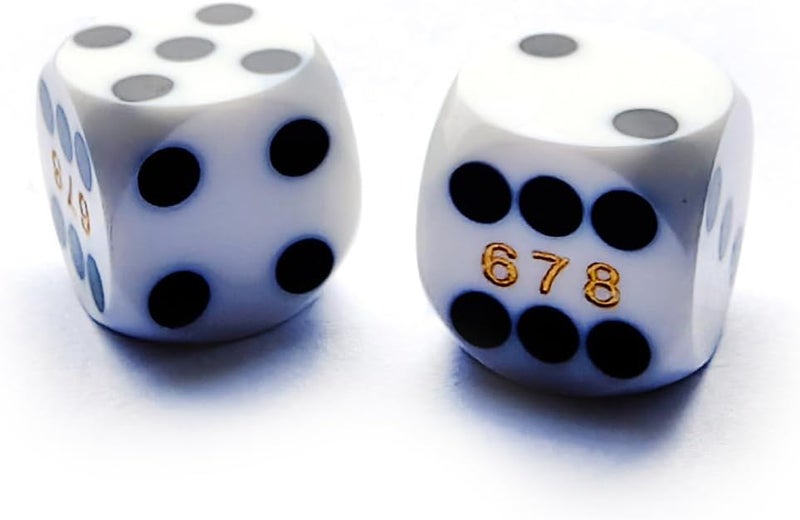 Bescon Professional Small Precision Dice 12.7mm (1/2 inch) with Random Serial Number, Mini Precision Cut Dice 12.7MM Opaque White - Image 3